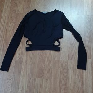 Black cropped long sleeve